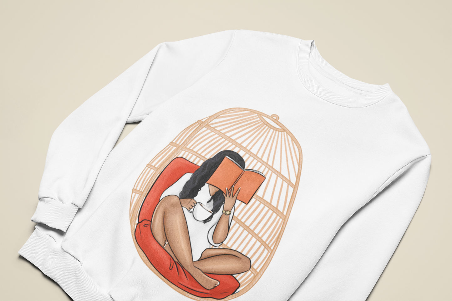 Orange Egg Chair Girlie Sweatshirt