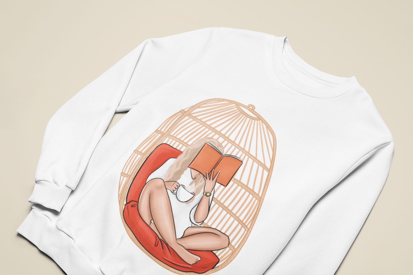 Orange Egg Chair Girlie Sweatshirt