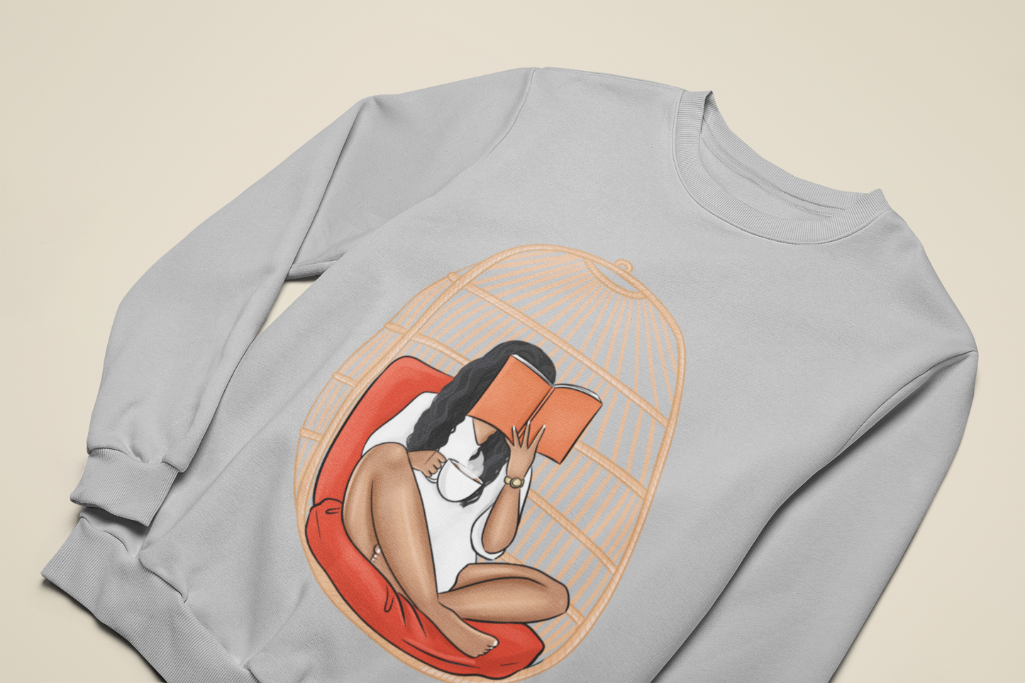 Orange Egg Chair Girlie Sweatshirt