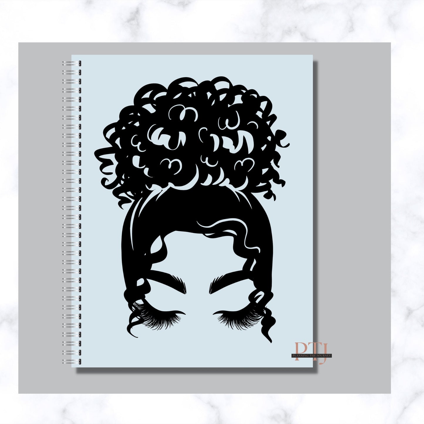 Teal High Bun 12 month undated planner