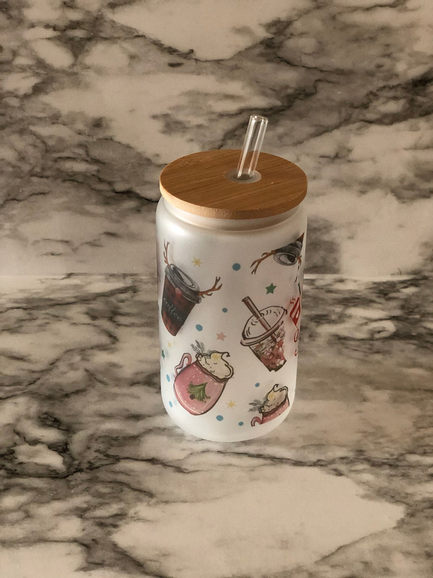 I run on coffee and Christmas cheer 13oz Beer Can Glass cup