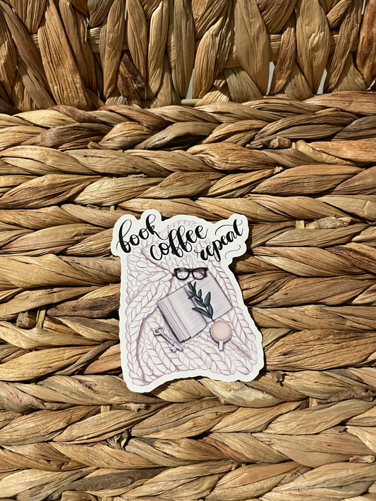 Book, Coffee, Repeat Sticker