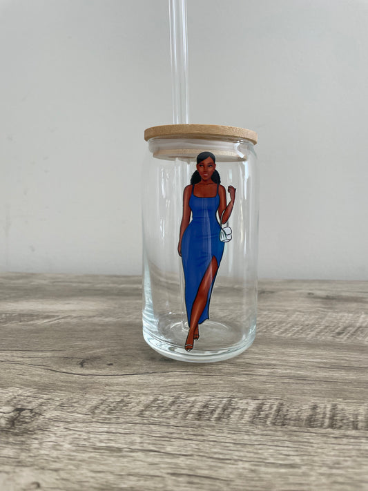 Blue Maxi It Girl Glass Cup