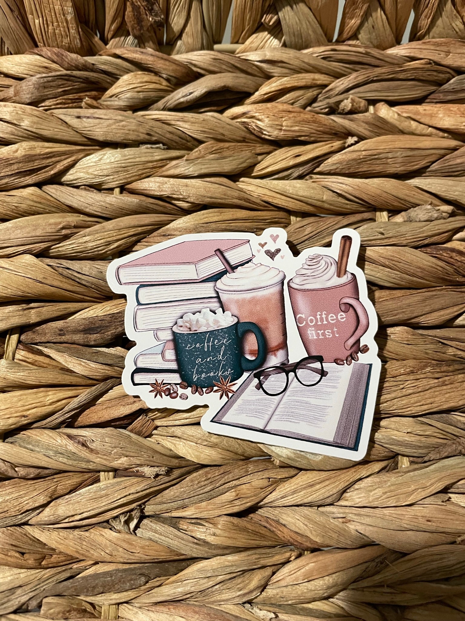 Books & Coffee Sticker – Planning the Journey
