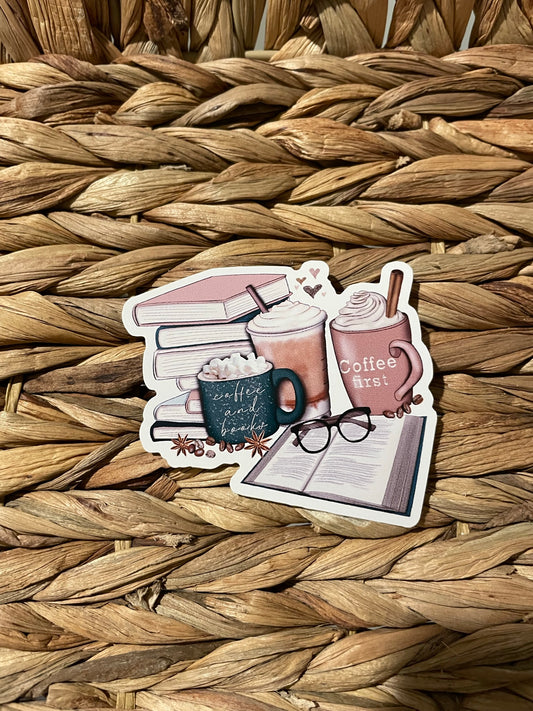 Books & Coffee Sticker
