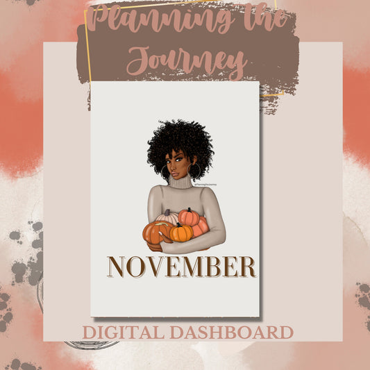 November Dashboard Planner Printable
