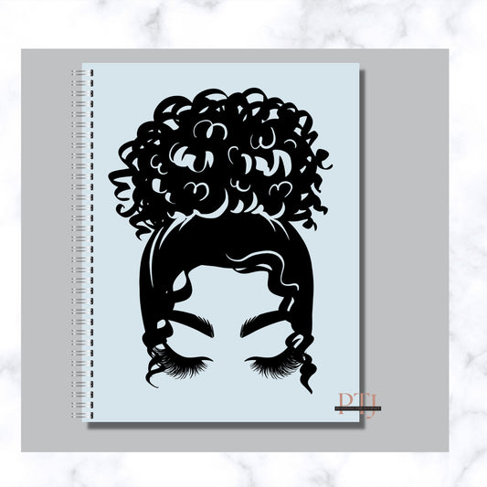 Teal High Bun 12 month undated planner