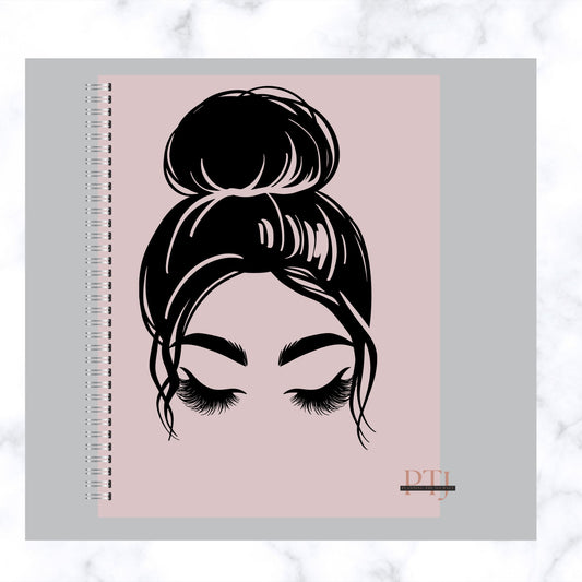 Pink High Bun 12 Month Undated Planner